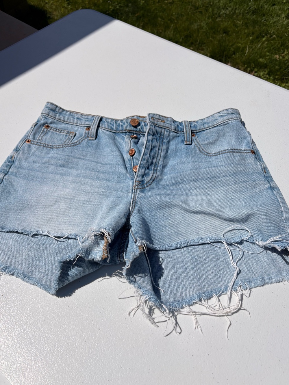 GAP Light Blue Distressed Denim Shorts